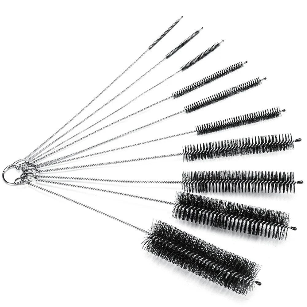 OIL POURER Cleaning Brushes kit 10pcs white / black