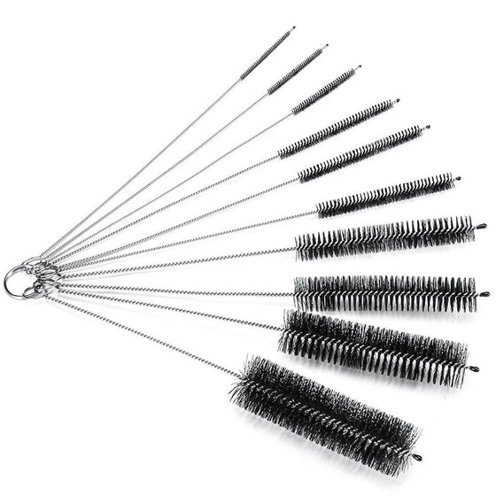 OIL POURER Cleaning Brushes kit 10pcs white / black