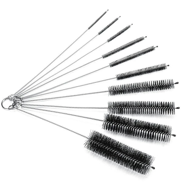 OIL POURER Cleaning Brushes kit 10pcs white / black